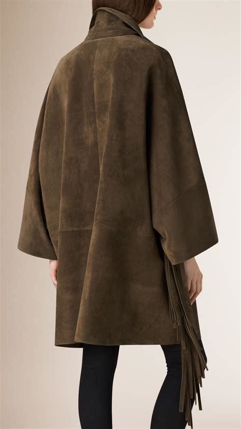 burberry fringed suede coat|Burberry coats for women.